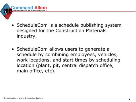 schedulecom ready mix|scheduleCom onDemand.